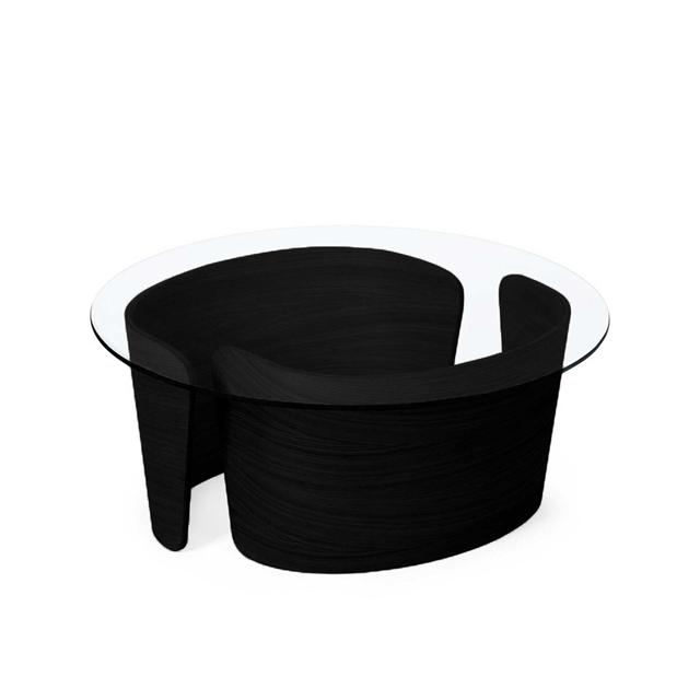Sibast Furniture No Lounge Sofabord ø70 Lav Sort Eg Glas