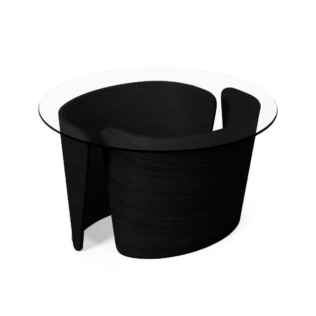 Sibast Furniture No Lounge Sofabord ø70 Sort Høj Eg Glas