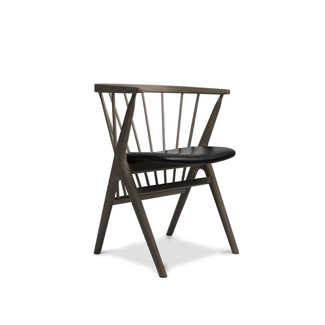 Sibast Furniture No Spisebordsstol Mørkolieret Egetræ Og Sort Læder
