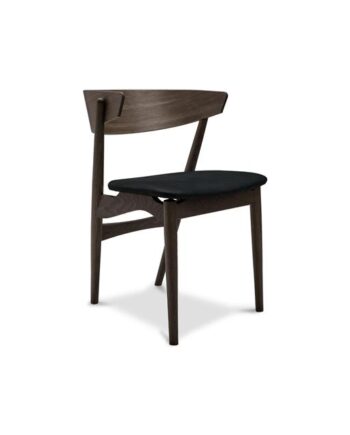 Sibast Furniture No   Spisebordsstol Mørkolieret Egetræ Og Sort Læder