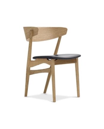 Sibast Furniture No   Spisebordsstol Olieret Egetræ Og Sort Læder