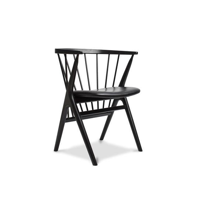 Sibast Furniture No Spisebordsstol Sort Egetræ Og Sort Læder