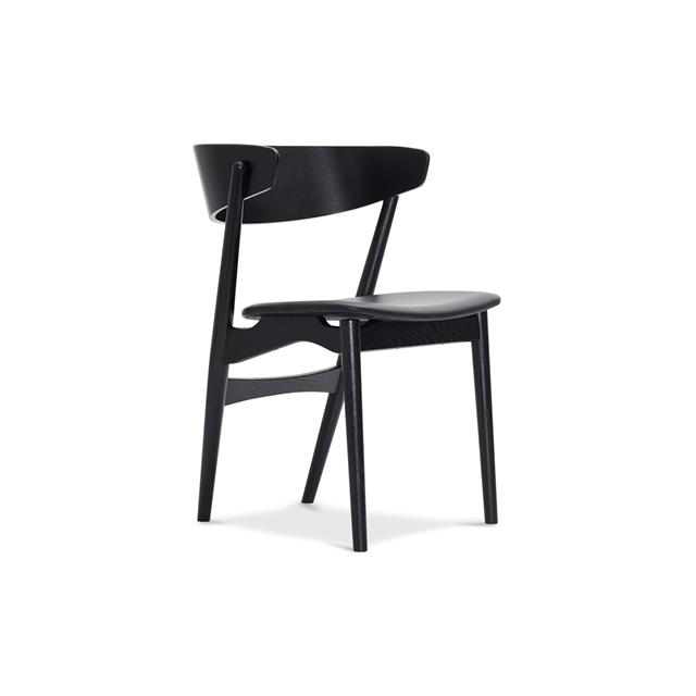 Sibast Furniture No Spisebordsstol Sort Egetræ Og Sort Læder