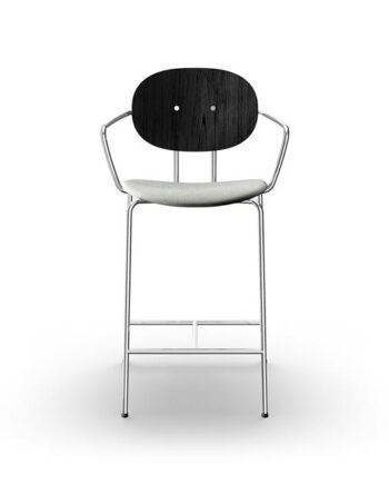 Sibast Furniture Piet Hein Barstol Krom Med Armlæn Sort Egetræ Og Remix 123