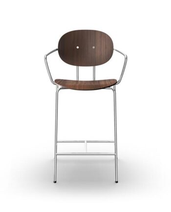 Sibast Furniture Piet Hein Barstol Krom Med Armlæn Valnød