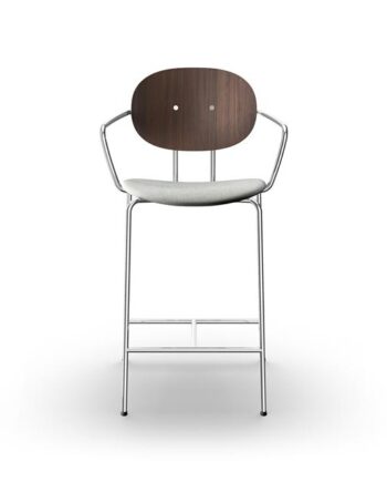 Sibast Furniture Piet Hein Barstol Krom Med Armlæn Valnød Og Remix 123