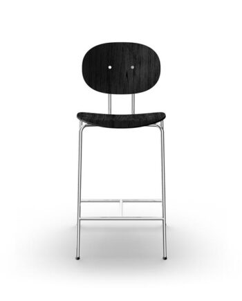 Sibast Furniture Piet Hein Barstol Krom Sort Egetræ
