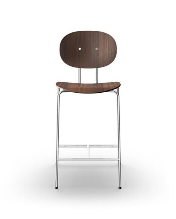 Sibast Furniture Piet Hein Barstol Krom Valnød