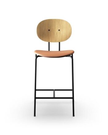 Sibast Furniture Piet Hein Barstol Sort   Egetræ Og Cognac Læder