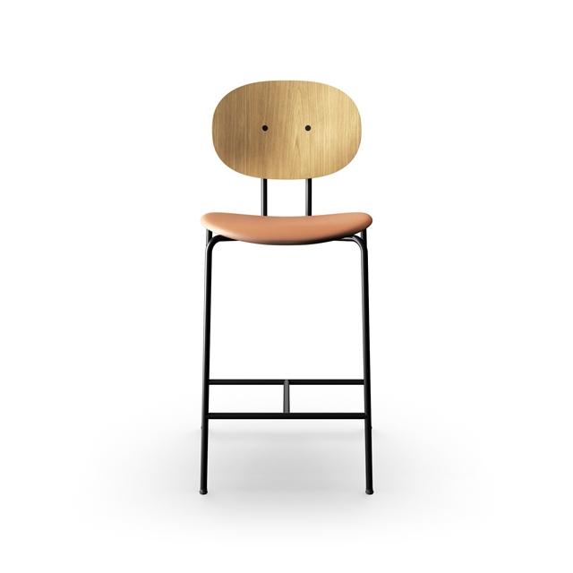 Sibast Furniture Piet Hein Barstol Sort Egetræ Og Cognac Læder