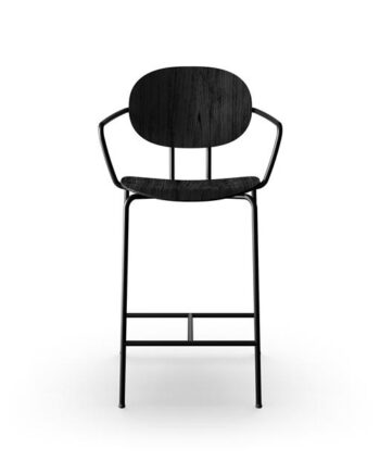 Sibast Furniture Piet Hein Barstol Sort Med Armlæn Sort Egetræ