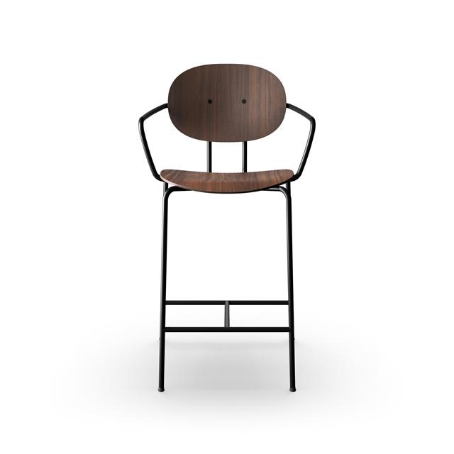 Sibast Furniture Piet Hein Barstol Sort Med Armlæn Valnød