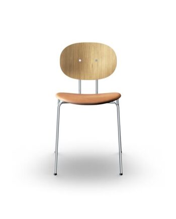 Sibast Furniture Piet Hein Spisebordsstol Krom Egetræ Og Cognac Læder