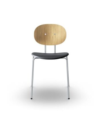 Sibast Furniture Piet Hein Spisebordsstol Krom Egetræ Og Sort Læder