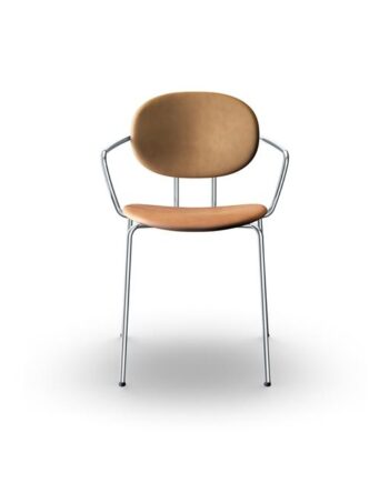 Sibast Furniture Piet Hein Spisebordsstol Krom Med Armlæn Cognac Læder