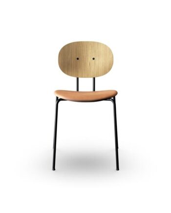 Sibast Furniture Piet Hein Spisebordsstol Sort   Egetræ Og Cognac Læder