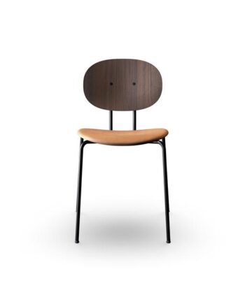 Sibast Furniture Piet Hein Spisebordsstol Sort   Valnød Og Cognac Læder