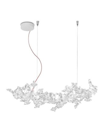 Slamp Hanami Pendel Stor Transparent Rød Wire