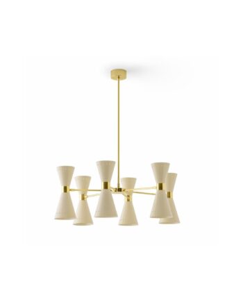 Stilnovo Megafono Pendel 12 Guld Ivory