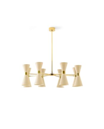 Stilnovo Megafono Pendel 16 Guld Ivory