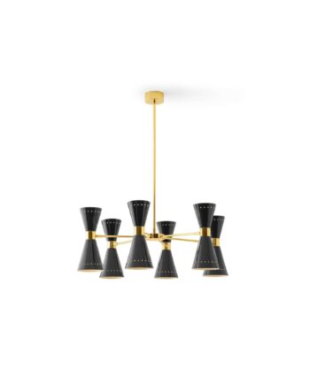Stilnovo Megafono Pendel 12 Guld Sort Ivory