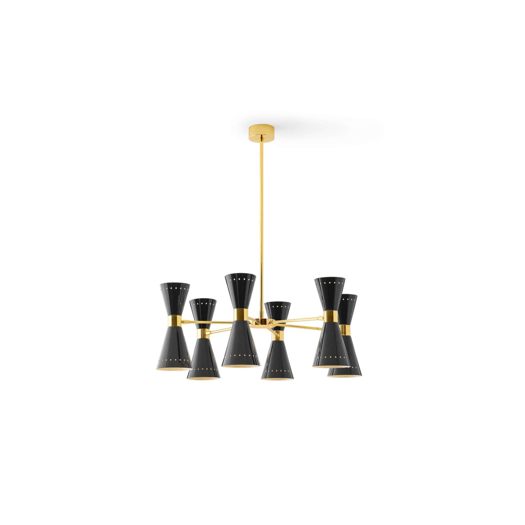 Stilnovo Megafono Pendel 12 Guld Sort Ivory