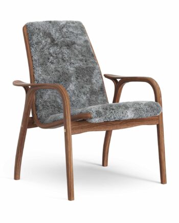 Swedese Laminett Lænestol Lakeret Valnød Scandinavian Grey Fåreskind