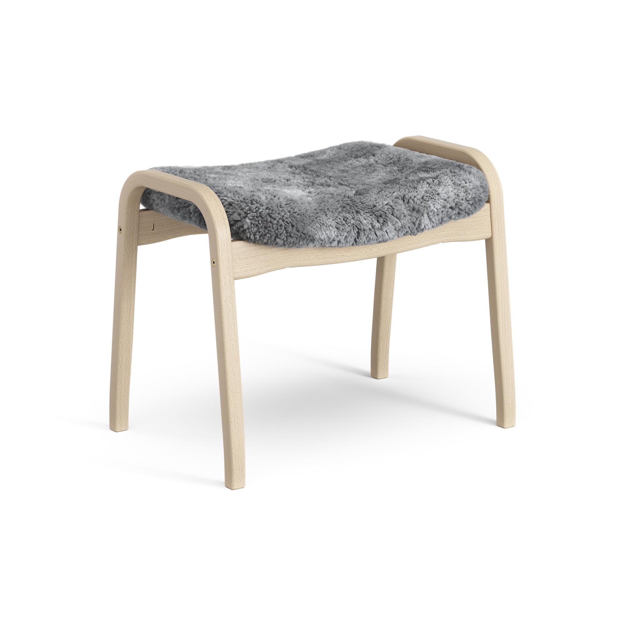 Swedese Lamino Fodskammel Lakeret Bøg Scandinavian Grey Fåreskind
