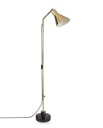 Tato Alzabile Gulvlampe Messing   Sort Marmor