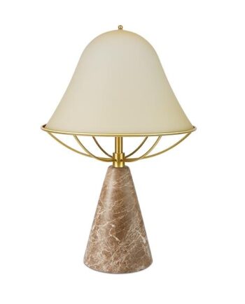 Tato Anita Bordlampe Lysegul Messing   Brun Marmor