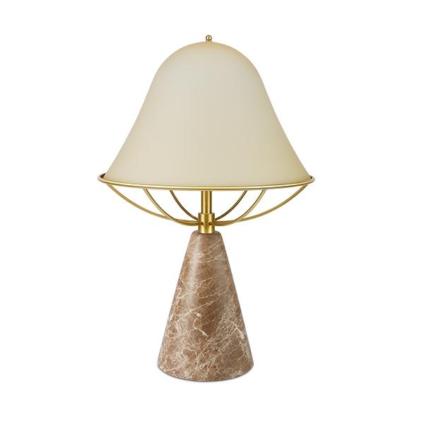 Tato Anita Bordlampe Lysegul Messing Brun Marmor