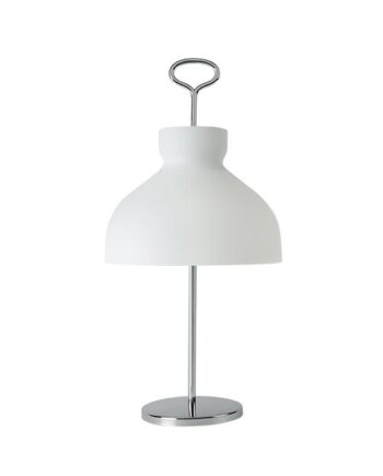 Tato Arenzano Bordlampe Høj Hvid   Krom