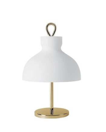 Tato Arenzano Bordlampe Lav Hvid   Messing