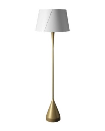 Tato De-lux A4 Gulvlampe Guld   Mat Hvid
