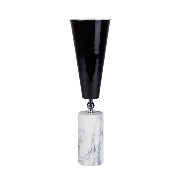 Tato Vox Bordlampe Hvid Marmor Krom Sort Stor