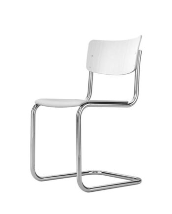 Thonet   43 Cantilever Spisebordsstol Krom Hvid Glaceret Bøgetræ