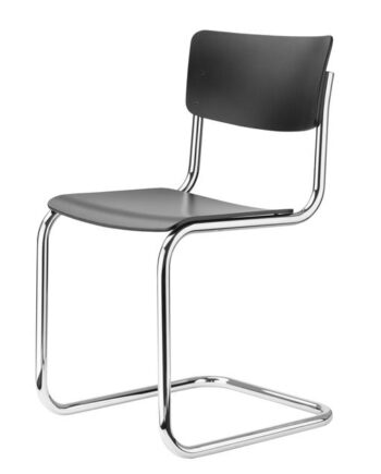 Thonet   43 Cantilever Spisebordsstol Krom Sort Bejdset Bøgetræ