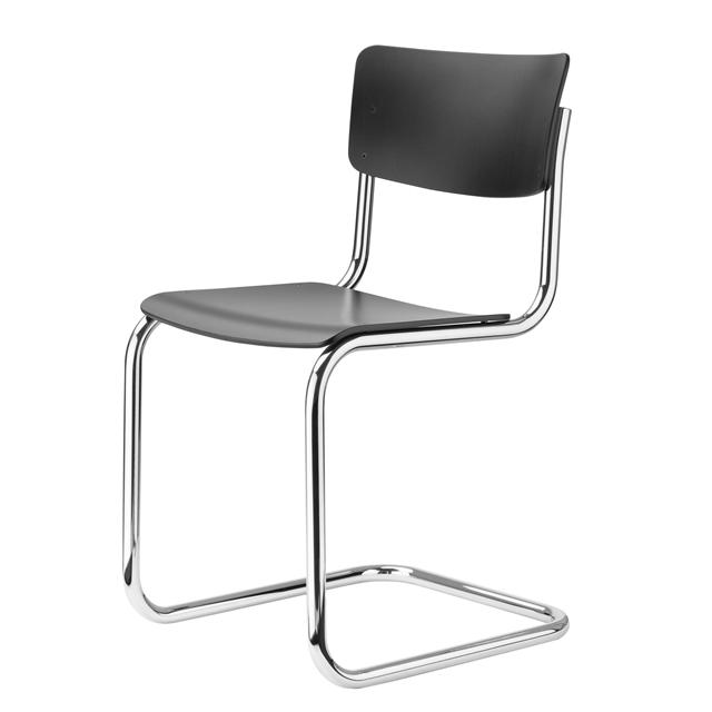 Thonet 43 Cantilever Spisebordsstol Krom Sort Bejdset Bøgetræ