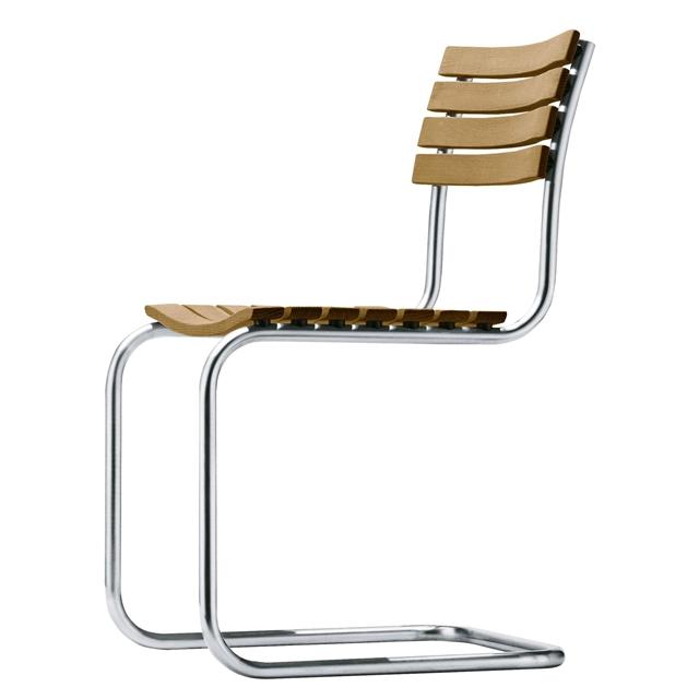 Thonet 40 Cantilever Spisebordsstol Rustfrit Stål Iroko