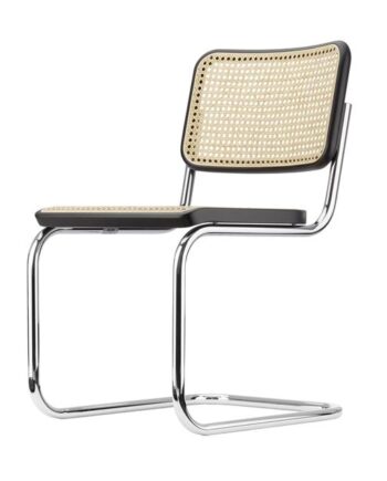 Thonet   32   Cantilever Spisebordsstol Krom Sort Bejdset Bøgetræ
