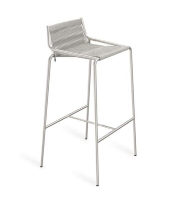 Thorup Copenhagen Noel Barstol Rustfrit Stål Grå Uld H77 Cm