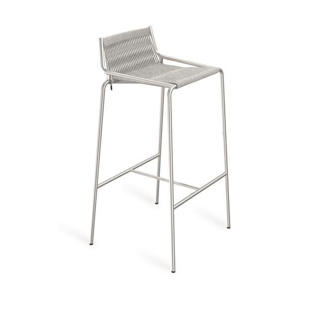 Thorup Copenhagen Noel Barstol Rustfrit Stål Grå Uld H77 Cm