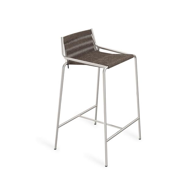 Thorup Copenhagen Noel Barstol Rustfrit Stål Mørk Grå Uld H67 Cm