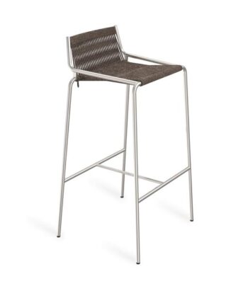 Thorup Copenhagen Noel Barstol Rustfrit Stål Mørk Grå Uld H77 Cm