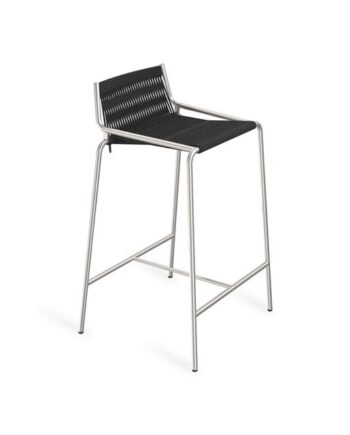 Thorup Copenhagen Noel Barstol Rustfrit Stål Sort Linned H67 Cm