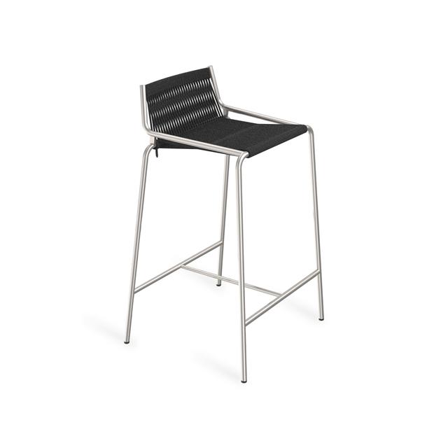 Thorup Copenhagen Noel Barstol Rustfrit Stål Sort Linned H67 Cm