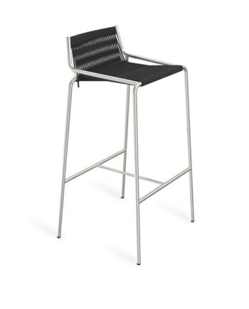 Thorup Copenhagen Noel Barstol Rustfrit Stål Sort Linned H77 Cm