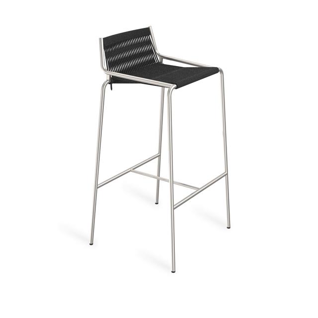 Thorup Copenhagen Noel Barstol Rustfrit Stål Sort Linned H77 Cm