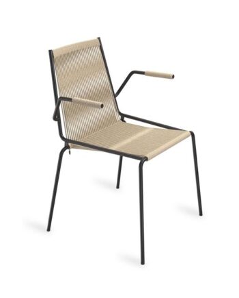 Thorup Copenhagen Noel Spisebordsstol Med Armlæn Sort Linned