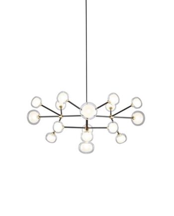 Tooy Nabila 552 16 Pendel Mat Sort Børstet Messing Med Klar Glas